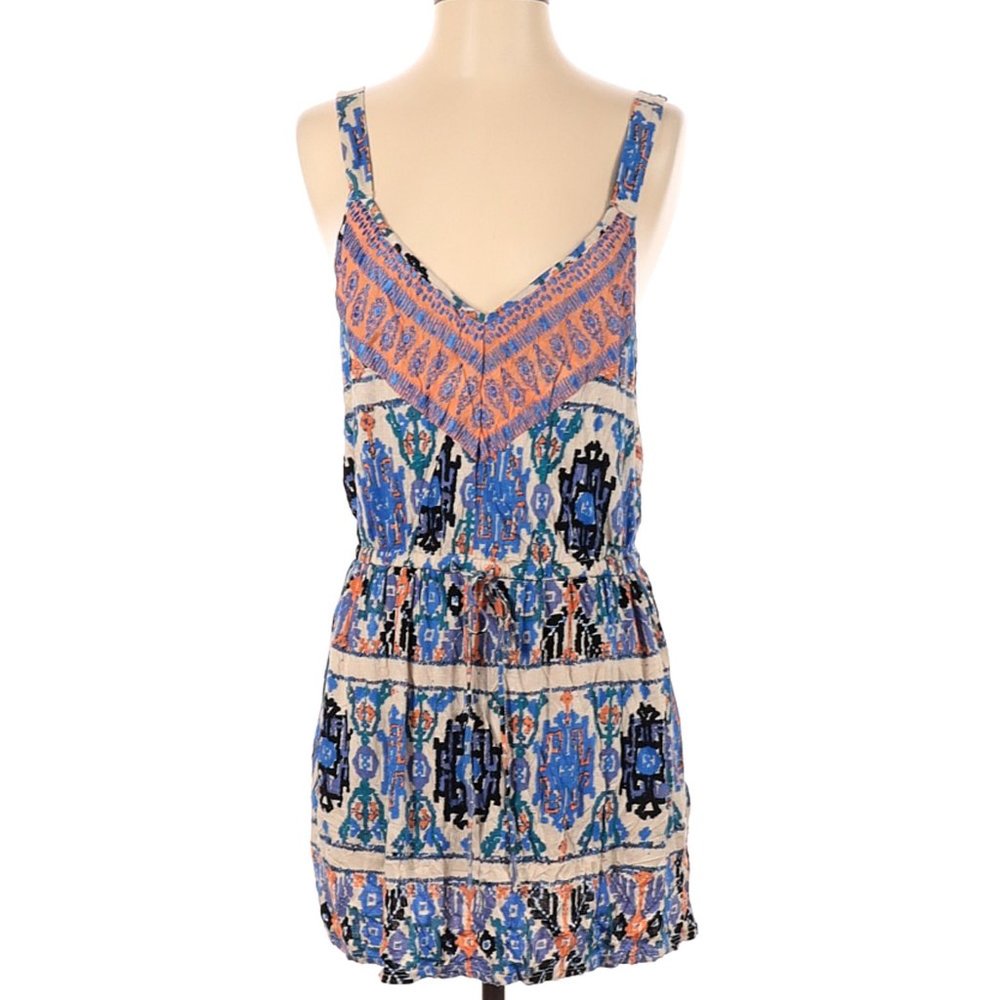 Plenty By Tracy Reese Mini Dress Cream Blue Sleeveless Embroider Sz S #496